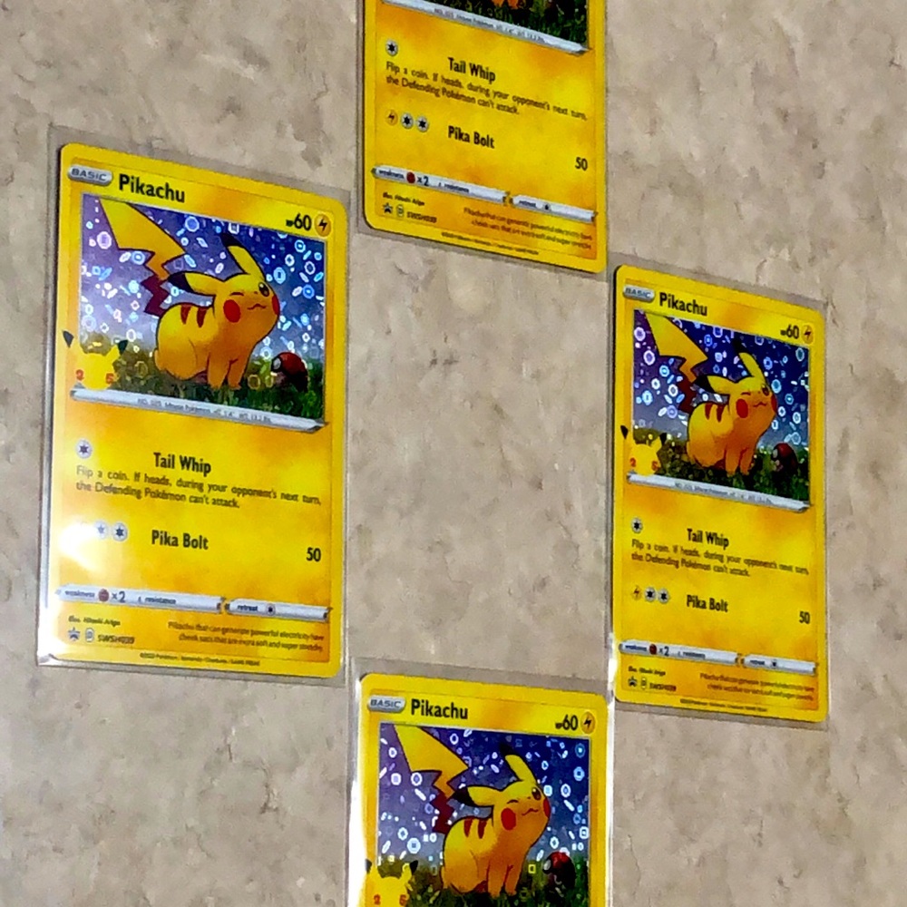 4pcs pikachu card promo holo limited
